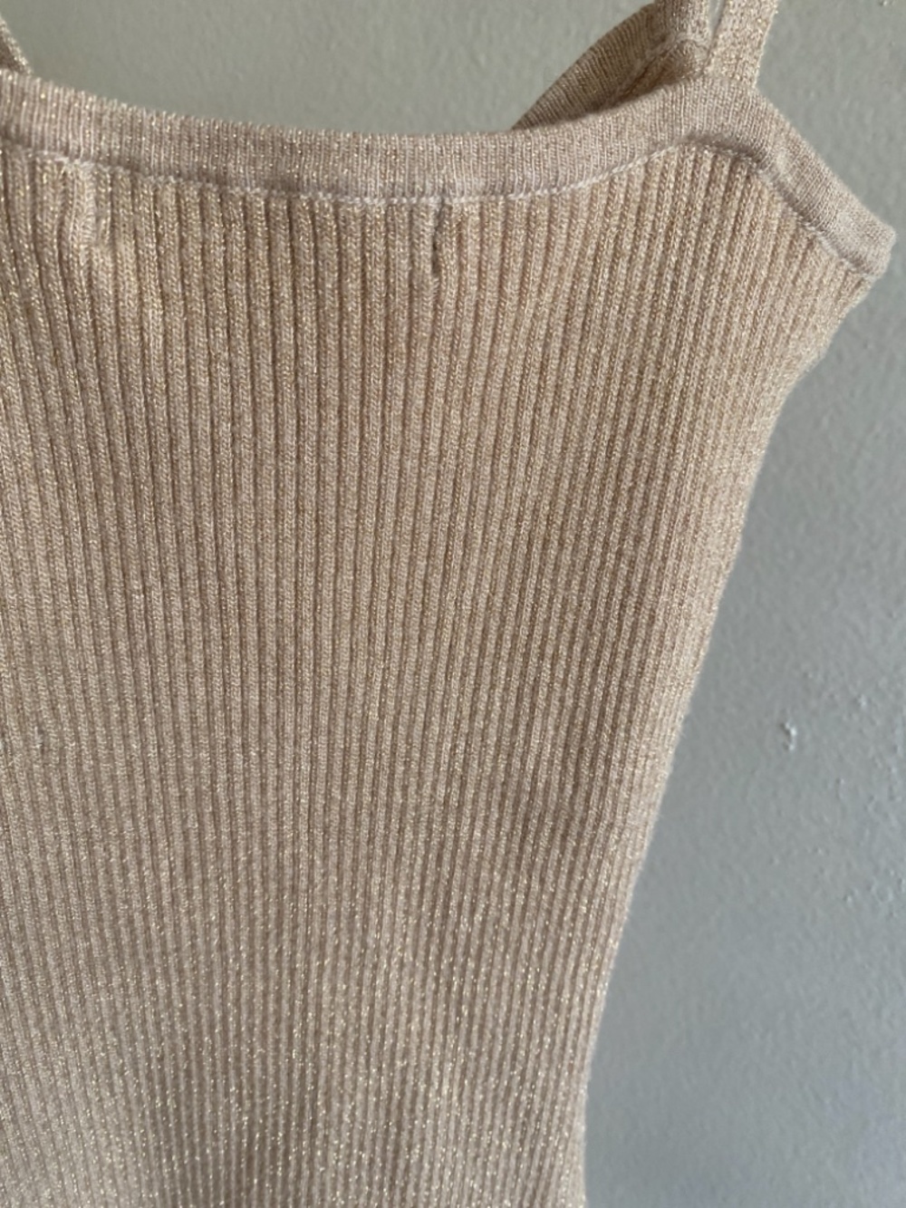🪞 NWT arden b sparkle knit casual tank sand nude - Picture 4 of 4